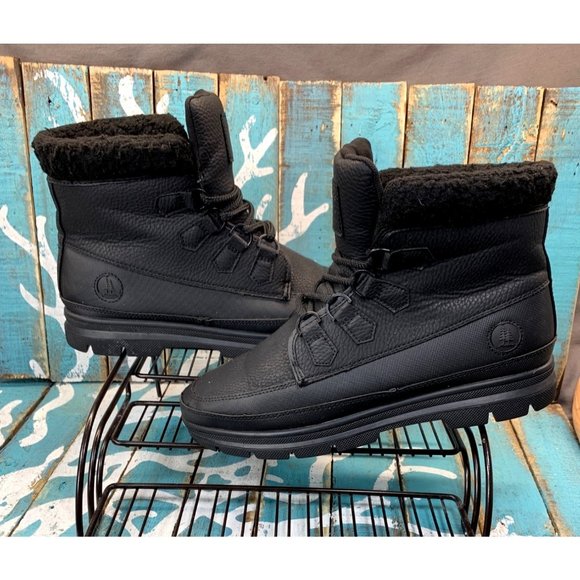 G.H. Bass Errol Oxford Black Leather Boots with Faux Fur Fall-Winter Size 9.5 main image 7